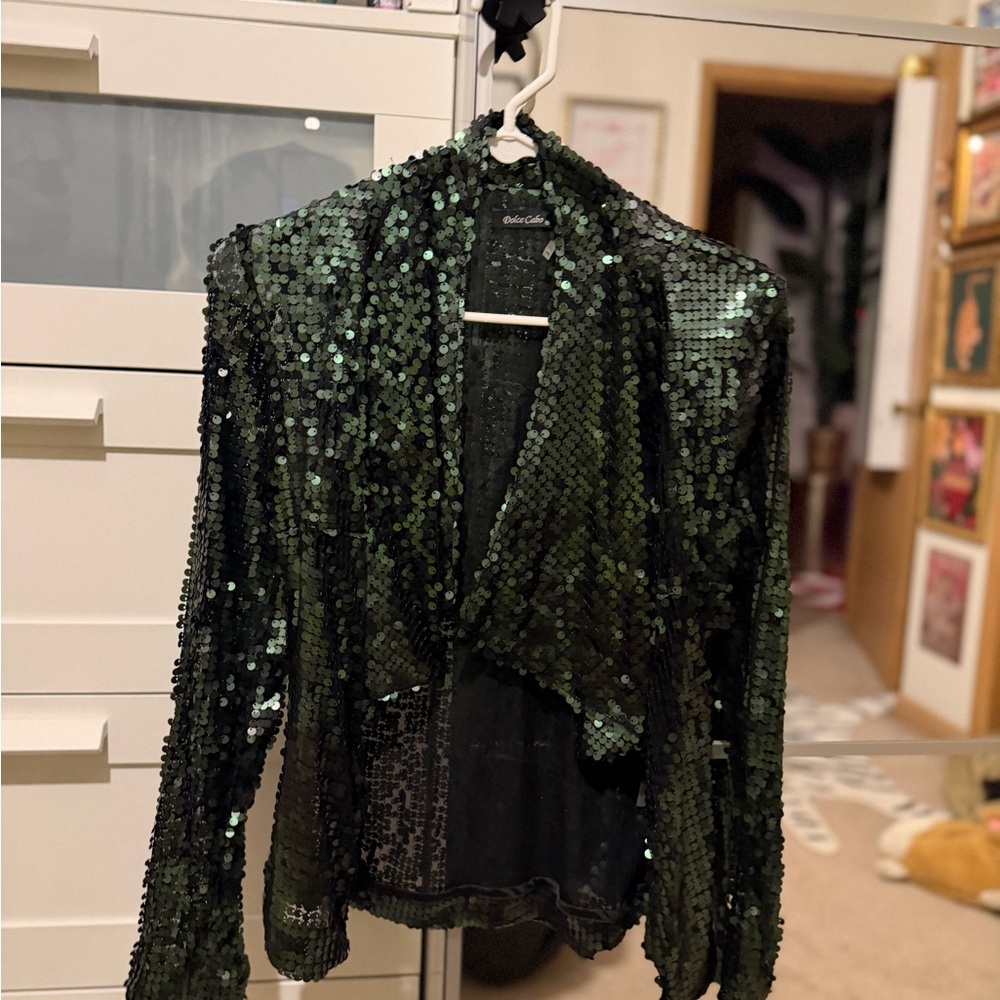 Dolce Cabo Emerald Sequin Jacket